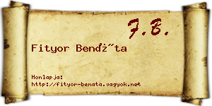 Fityor Benáta névjegykártya